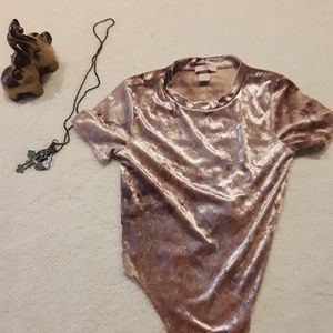 SALE !!! Front tie pink velvet crop top